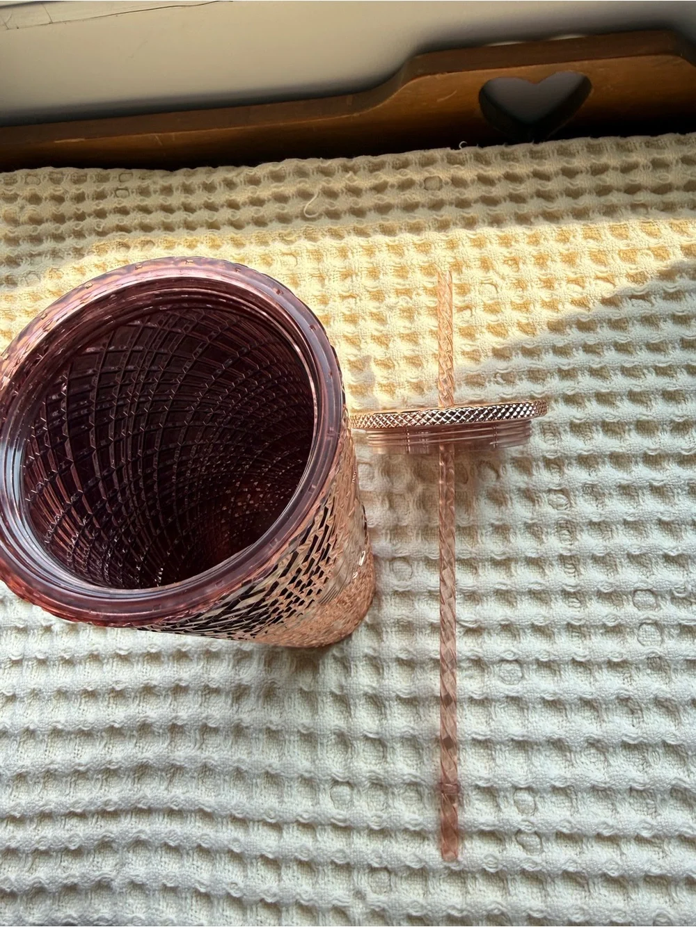 Starbucks 24oz Rose Gold Textured Diamond Tumbler